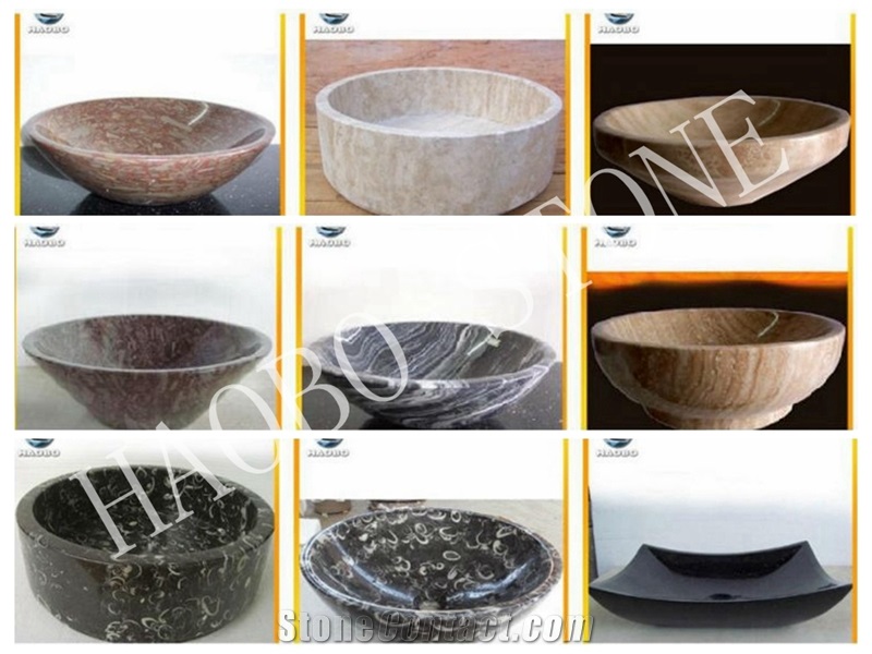 Popular Unique Custom Haobo China Quarry Factory Natural Stone Good Service Square Carrara White Marble Bathroom Wash Basin for Hotel at Good Price