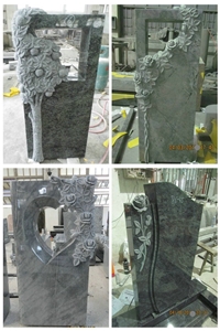 Unique Large China Seller Natural Stone Quarry Good Service and Price Haobo New Creative Designs Carved Landscape Basalt Headstones for Cemetery Price