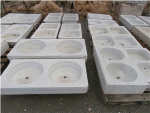 Really Antique Carrara Marble Drop-In Bathroom Sinks