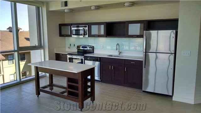 White Quartz Kitchen Countertops