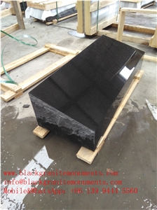 China Shanxi Black Granite Pillow Marker Monuments30x12x8/5 P3 Rustic, China Absolute Black Granite Tombstones Pillow Grave Markers