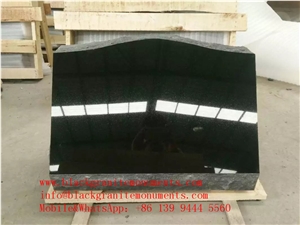 China Shanxi Black Granite Slant Markers Monuments P2 Rustic Us&Canidian Style Memorials