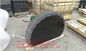 China Shanxi Black Granite Upright Monuments P2 Rustic Us&Canidian Style Memorials