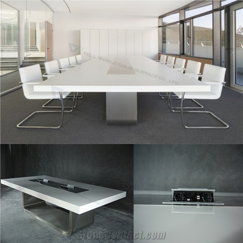 14 Seater Corian Conference Table Marble Office Conference Table