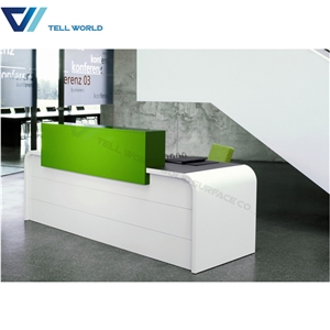 2 Person Office Workstation Acrylic Reception Counter