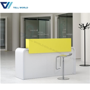 2 Person Office Workstation Acrylic Reception Counter