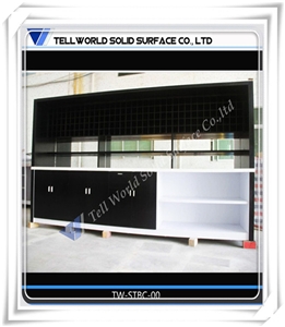 2017 Popular Artificial Stone Wood Style Restaurant Bar Counter Design