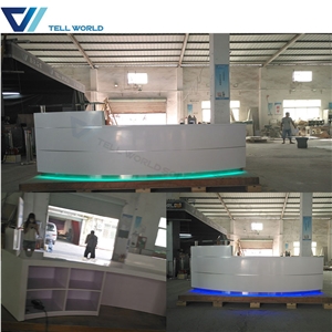 Beauty Salon White Led Light Reception Counter Beauty Salon White Led Light Reception Counter