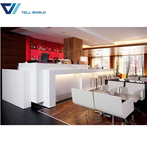 Commercial Artificial Marble Lighted Modern Bar Counter