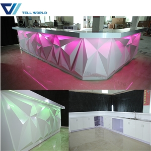 Illuminated Led Fast Food Restaurant Bar Counter