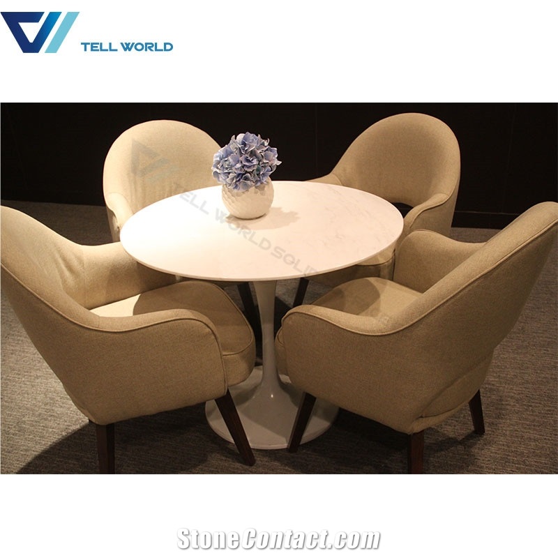 Marble Round Dining Table Modern Table and Chair Sets