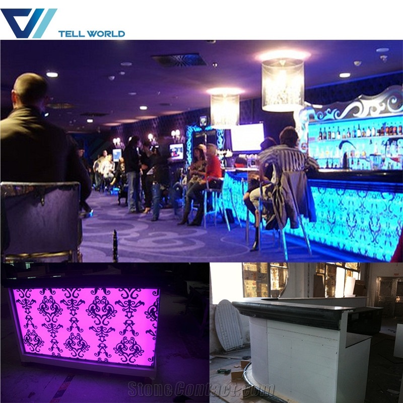 Nightclub Bar Counter Design Artificial Stone Bar Countertop