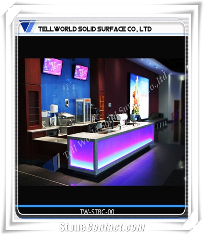 Radiationless Pure Acrylic Restaurant Bar Design with Multi Led Lighting