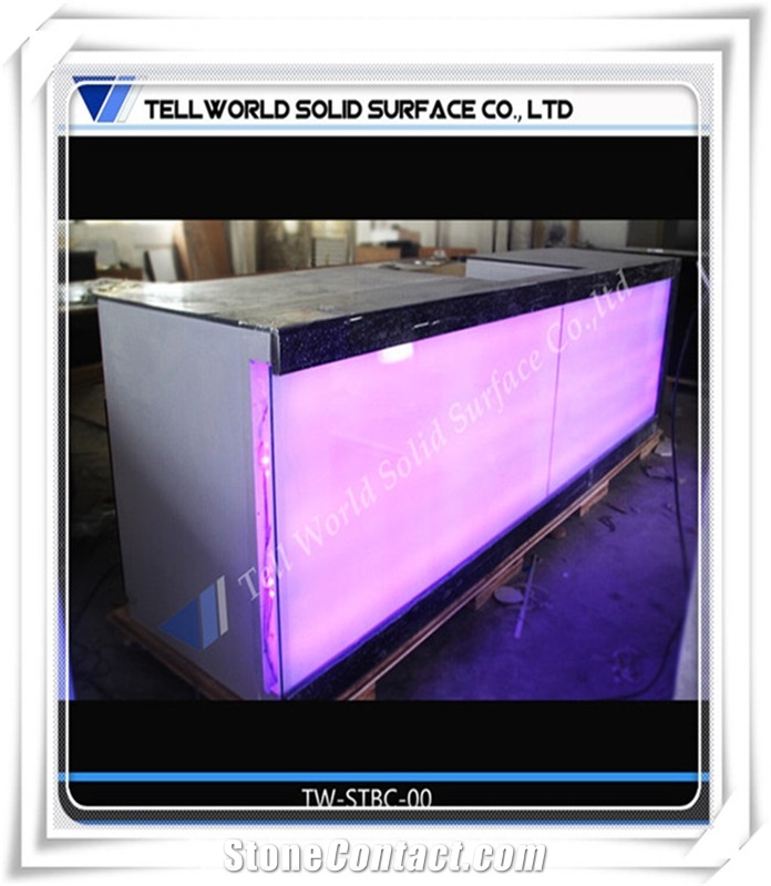 Radiationless Pure Acrylic Restaurant Bar Design with Multi Led Lighting