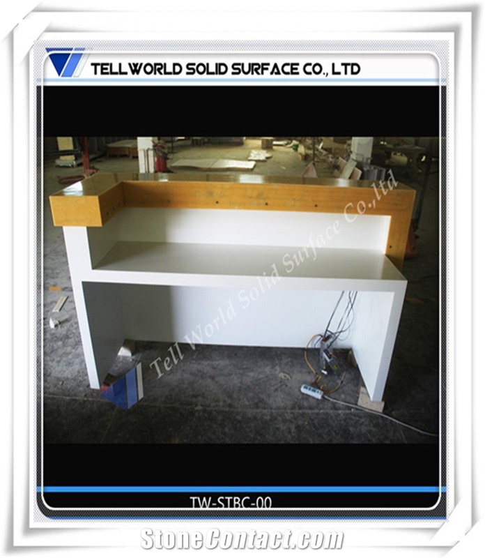 Simple Design Acrylic Solid Surface White Color Private House Mini Bar Counter