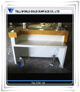 Simple Design Acrylic Solid Surface White Color Private House Mini Bar Counter