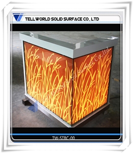 Solid Surface Multi Led Lighting Small Bar Counter Designs