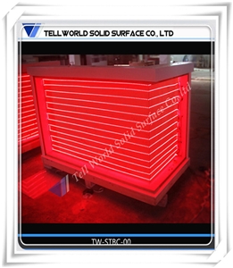 Solid Surface Multi Led Lighting Small Bar Counter Designs