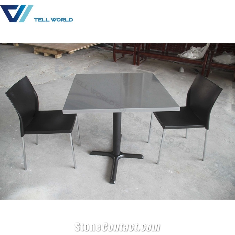 Square Grey Color Marble Dining Table