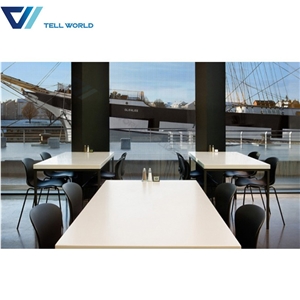 Square Grey Color Marble Dining Table