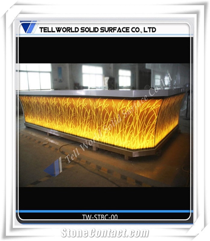 Tailored Design Translucent Acrylic Led Coffee Store Bar Translucent Countertop
