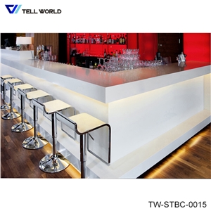 Tell World Customized Size Available Corian Marble Night Club Bar Counter Design