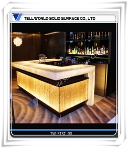 Tell World Translucent Acrylic Led Club Bar Counter with Back Cabinet Tell World Translucent Acrylic Led Club Bar Counter with Back Cabinet