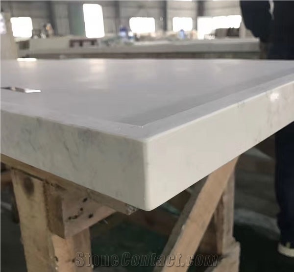 High Density Statuario Nuvo Marbling Quartz Stone Slab Solid Surface for Kitchen and Bathroom Vanity Top