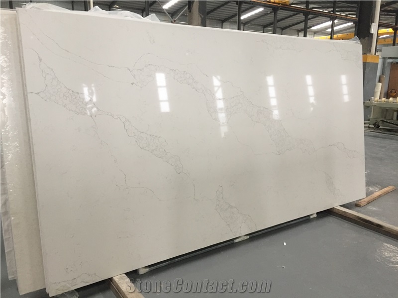 High Density Statuario Nuvo Marbling Quartz Stone Slab Solid Surface for Kitchen and Bathroom Vanity Top