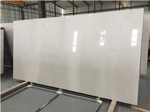 Popular New Fashion Perfect Material Artificial Stone White Quartz Slabs 93% Natural Quartz Resin for Counter Table Tops with Ex-Factory Price