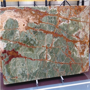 Multicolor Green Onyx Afghanistan Green Onyx Slabs