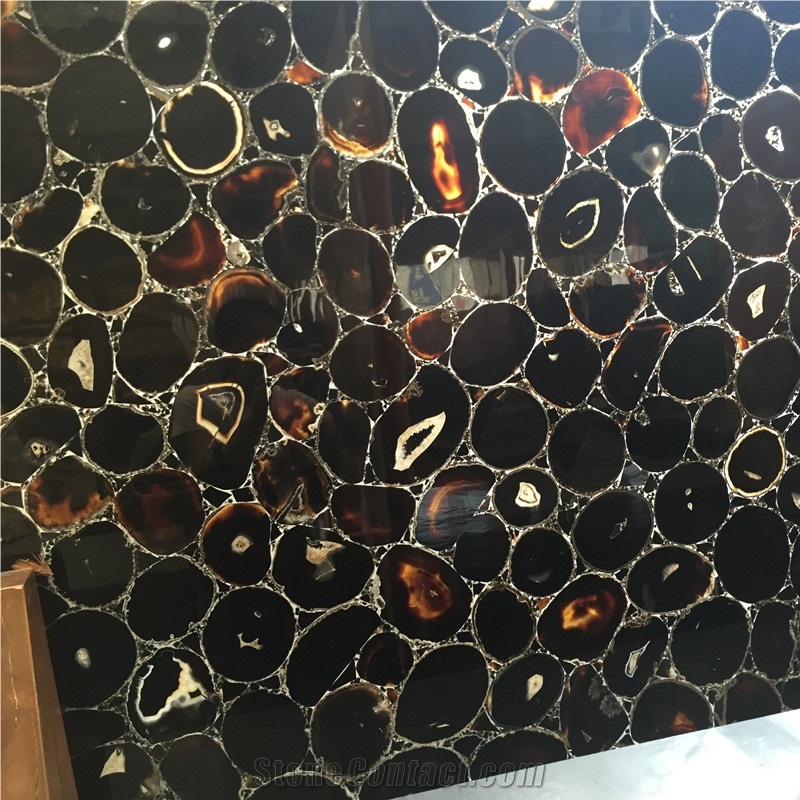 Translucent Luxuriuos Black Agate Black Gemstone Slabs