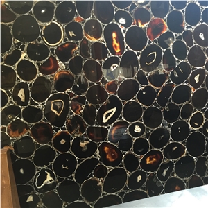 Translucent Luxuriuos Black Agate Black Gemstone Slabs
