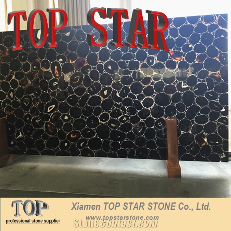 Translucent Luxuriuos Black Agate Black Gemstone Slabs