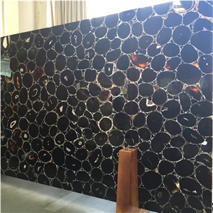 Translucent Luxuriuos Black Agate Black Gemstone Slabs