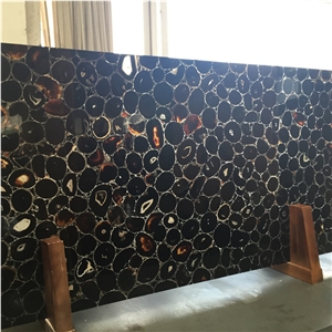 Translucent Luxuriuos Black Agate Black Gemstone Slabs