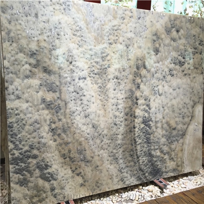 Turkey Demirci Gray Color Onyx Stone Cloudy Gray Onyx Slabs