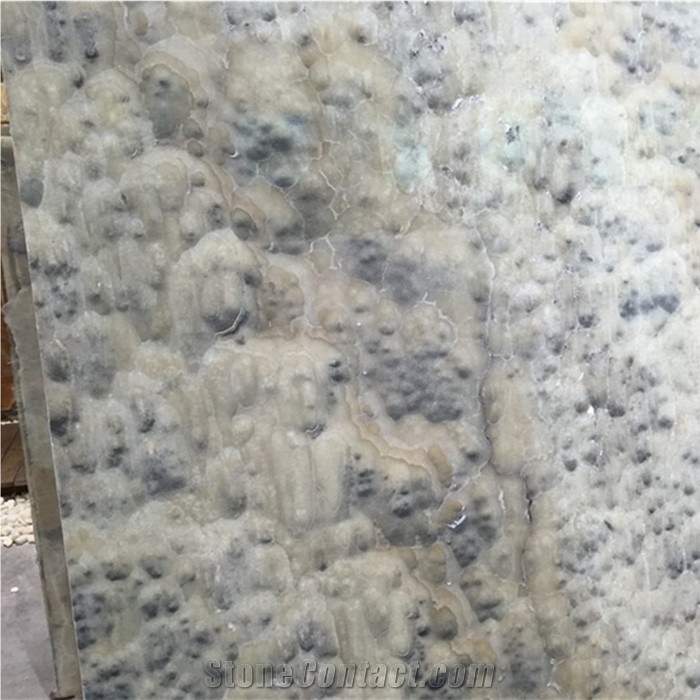 Turkey Demirci Gray Color Onyx Stone Cloudy Gray Onyx Slabs