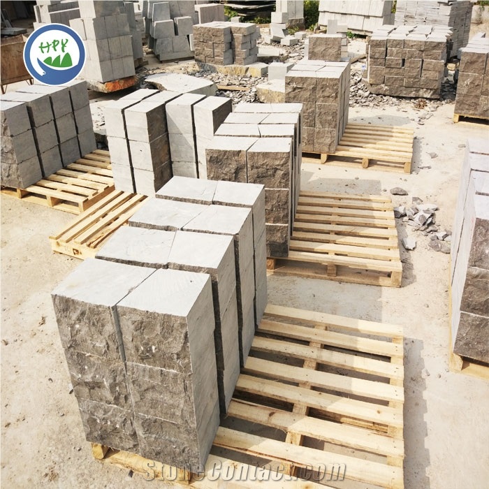 Blue Limestone Wall Stone,Mushroom Wall,Mushroomed Stone,Split Face Mushroom Stone