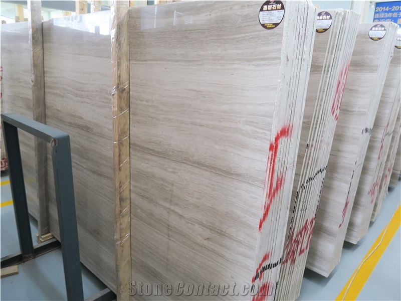 China Wood Marble Quarry Owner White Wood Marble Serpeggiante Strada Mist Marble Vein Cut Silk Georgette Marble Slab
