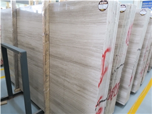 China Wood Marble Quarry Owner White Wood Marble Serpeggiante Strada Mist Marble Vein Cut Silk Georgette Marble Slab