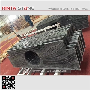 Ancient Wood Grain Marble Black Wooden Vein Natural Cheap Stone Kitchen Island Countertop