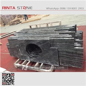 Black Wooden Vein Marble Old Wood China Natural Cheap Stone Solid Surface Kitchen Countertop Custom Countertops Island Tops Bar Top Engineered Worktop