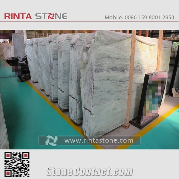 Emerald Valley Onyx Slabs Tiles China Chinese Light Green White Natural Stone