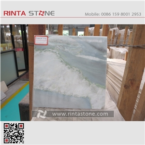 Emerald Valley Onyx Slabs Tiles China Chinese Light Green White Natural Stone