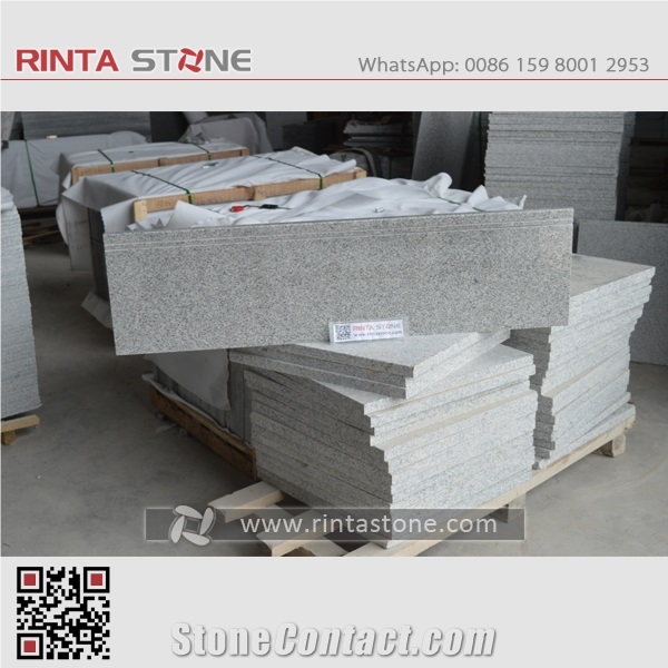 G603 China Natural Cheap Light Sesame Grey Granite New White Bacuo Stone Barry Gray Solid Surface Stair Step Riser Treads Staircase for Garden