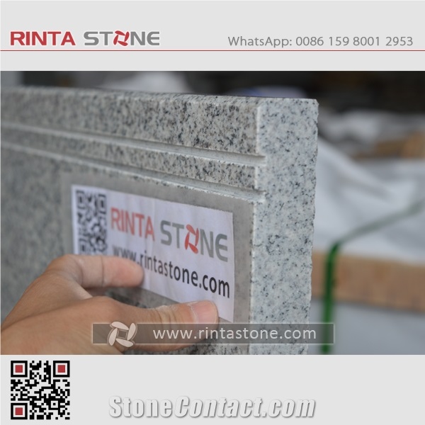 G603 China Natural Cheap Light Sesame Grey Granite New White Bacuo Stone Barry Gray Solid Surface Stair Step Riser Treads Staircase for Garden