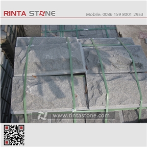 G654 Impala Black China Natural Cheap Dark Grey Granite Building Material Mushroom Split Face Wall Stone