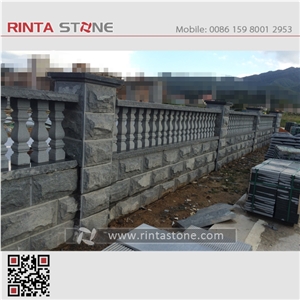 G654 Impala Black China Natural Cheap Dark Grey Granite Building Material Mushroom Split Face Wall Stone
