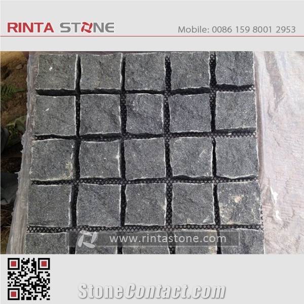 G654 Impala Black China Natural Cheap Dark Grey Granite Gray Cobble Stone